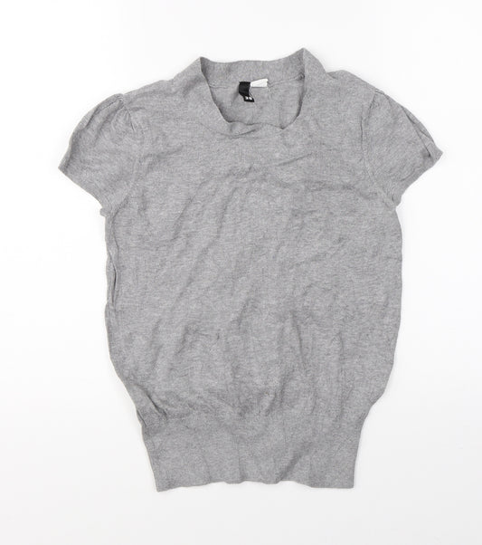Front view of Divided women’s grey basic blouse, size UK 10