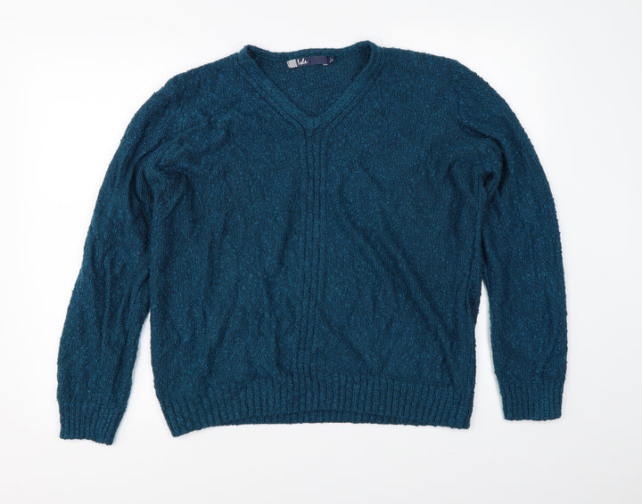 Isle Womens Blue Pullover Jumper Size L