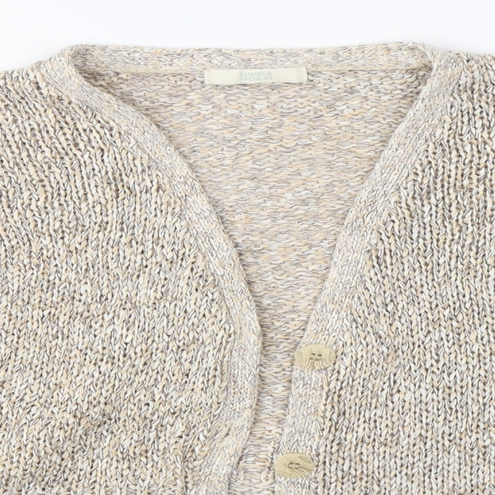 Marks & Spencer Womens Beige   Cardigan Jumper Size 16