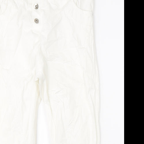 Zebra Womens White   Cropped Trousers Size M L20 in