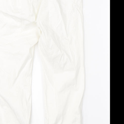 Zebra Womens White   Cropped Trousers Size M L20 in