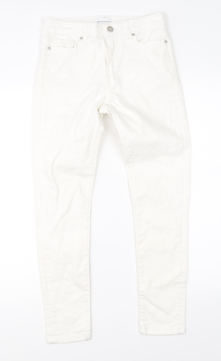 Warehouse Womens White Denim Straight Jeans Size 8 L24 in