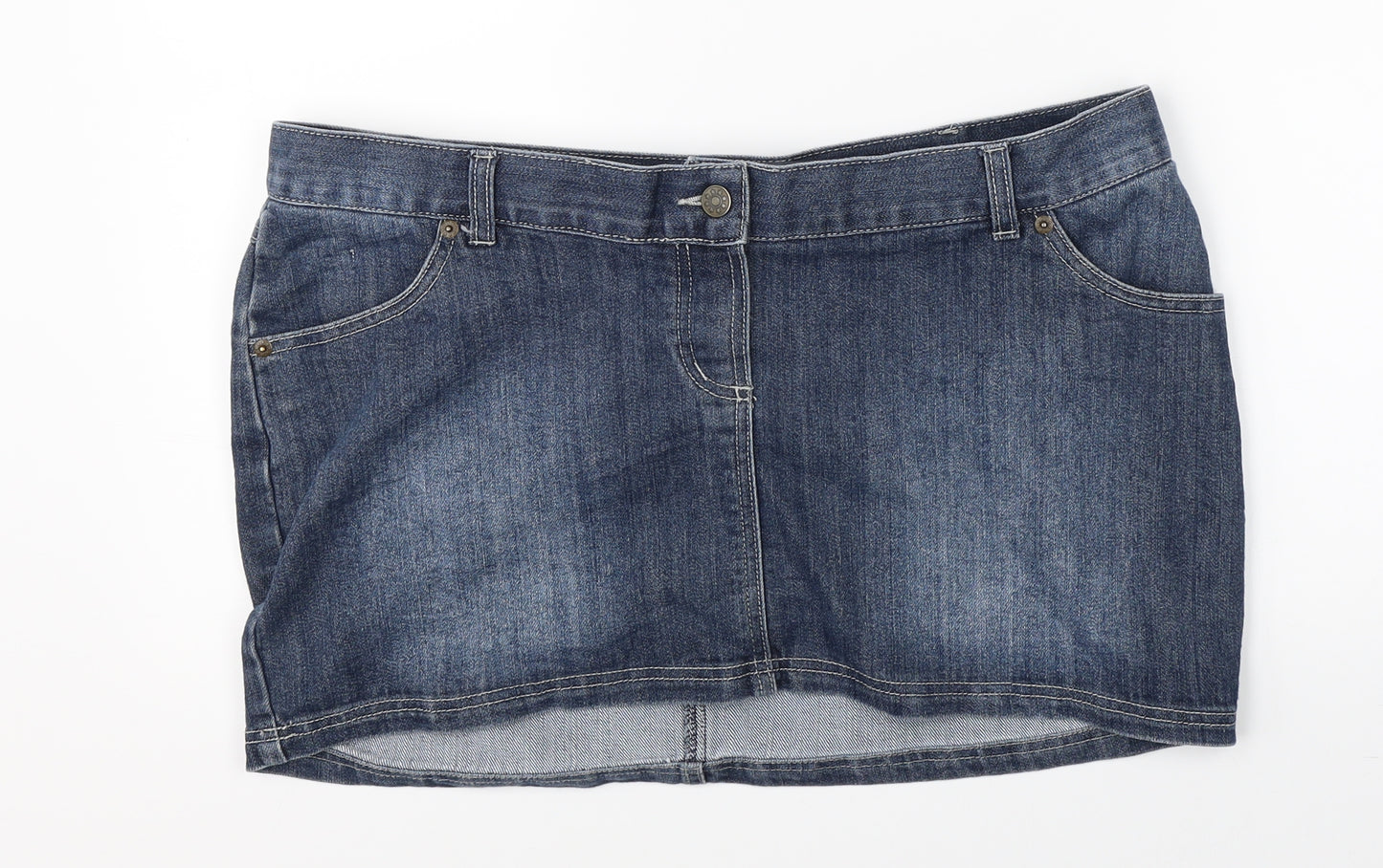 JoJo Maman Bébé Womens Blue  Denim Mini Skirt Size 12