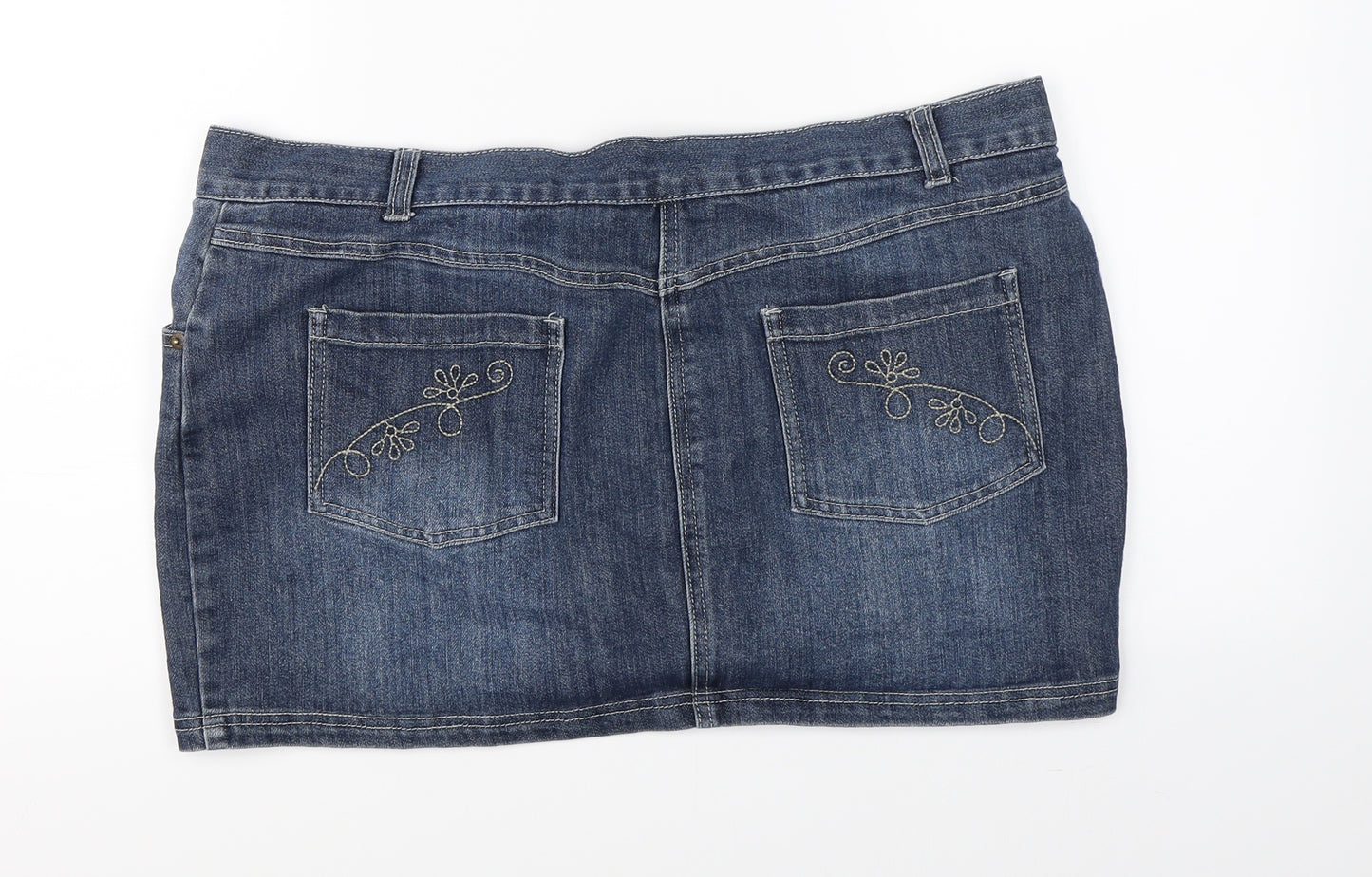 JoJo Maman Bébé Womens Blue  Denim Mini Skirt Size 12