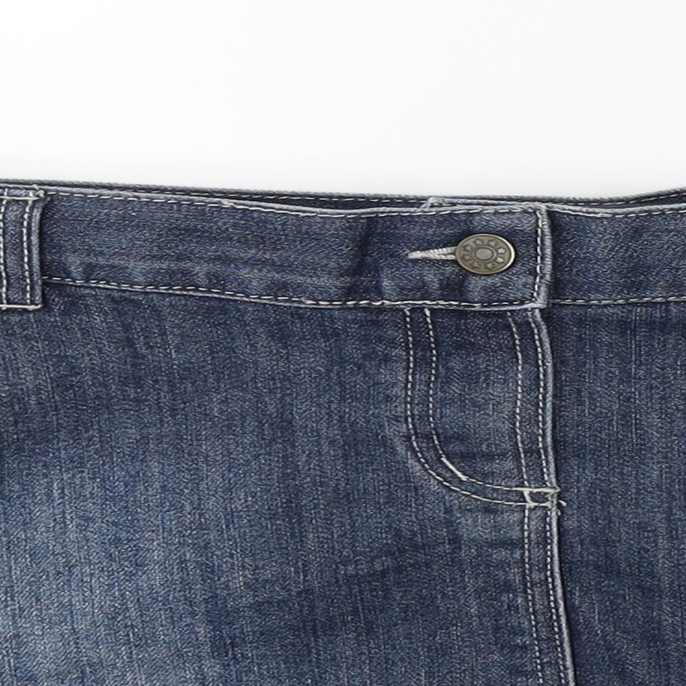 JoJo Maman Bébé Womens Blue  Denim Mini Skirt Size 12