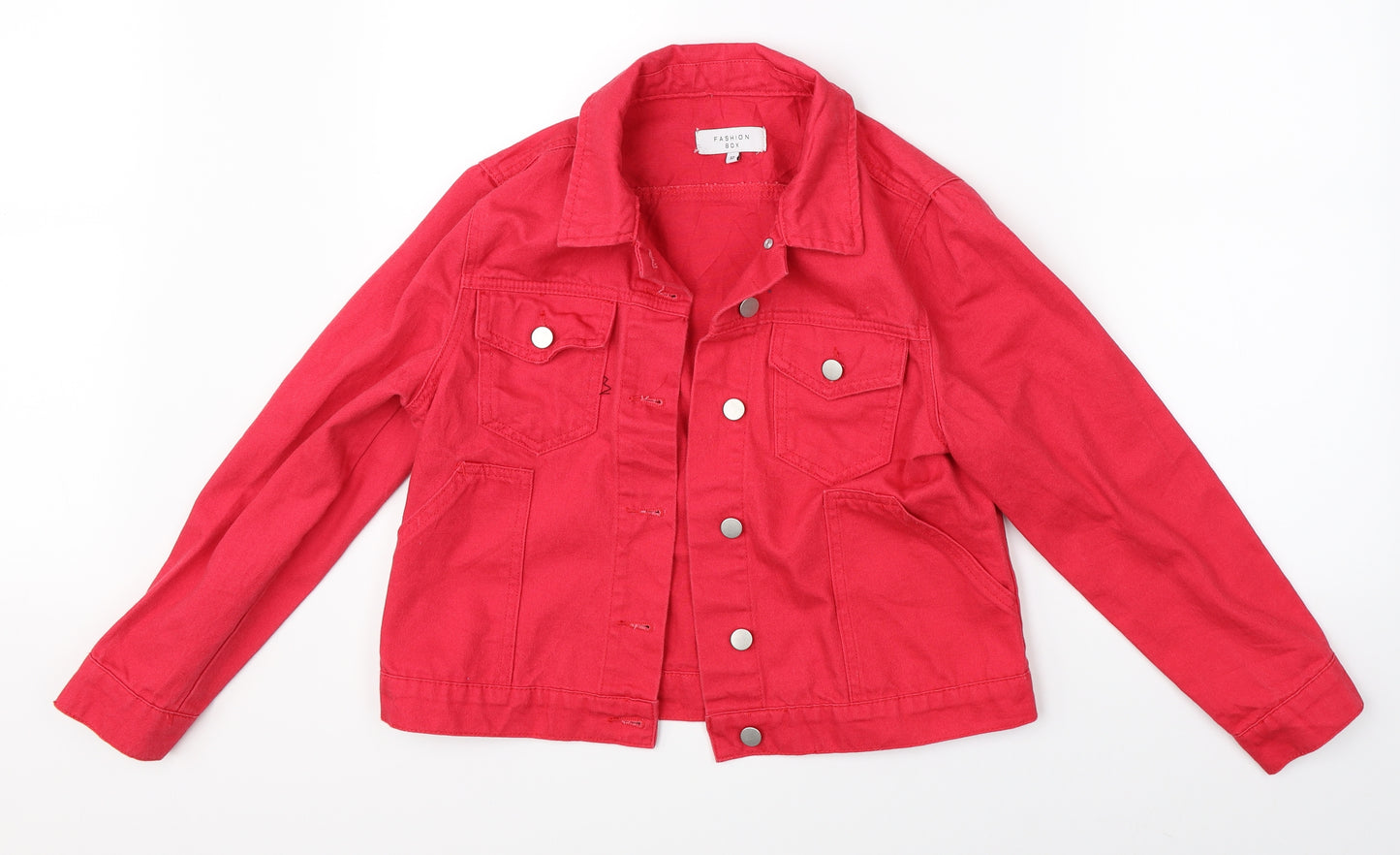 Fashion Box Womens Pink  Denim Jacket  Size 10