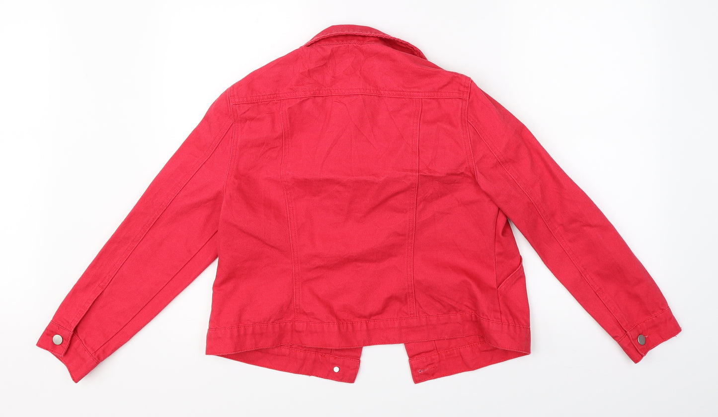 Fashion Box Womens Pink  Denim Jacket  Size 10