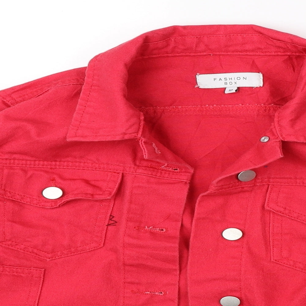 Fashion Box Womens Pink  Denim Jacket  Size 10