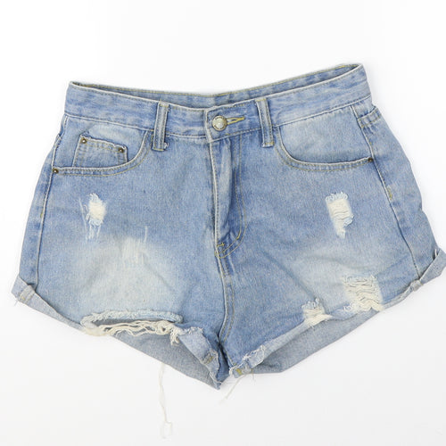 Preworn Womens Blue  Denim Hot Pants Shorts Size S