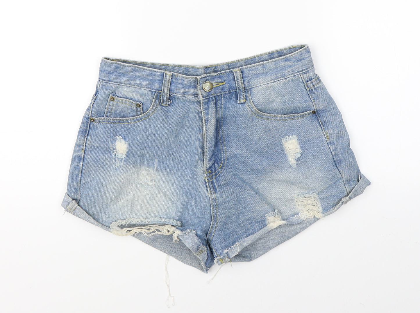 Preworn Womens Blue  Denim Hot Pants Shorts Size S