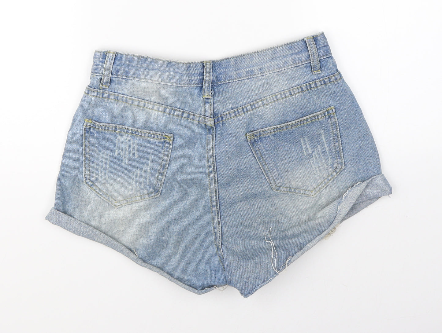 Preworn Womens Blue  Denim Hot Pants Shorts Size S