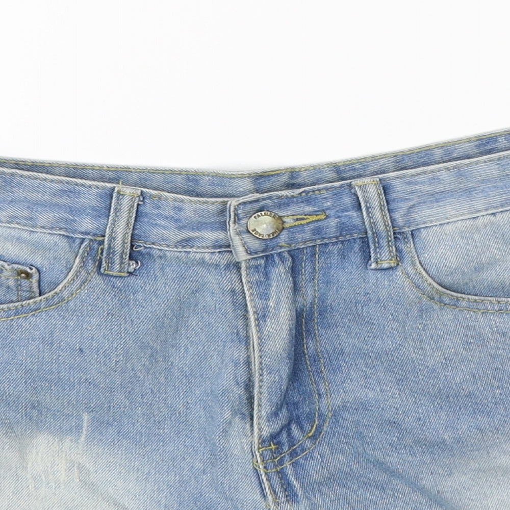 Preworn Womens Blue  Denim Hot Pants Shorts Size S