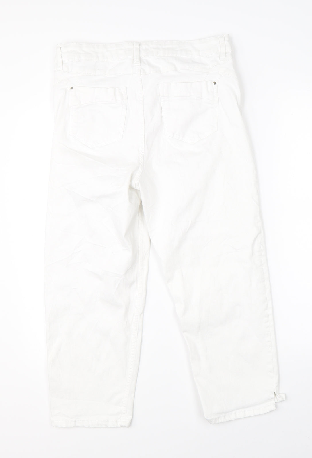 Marks & Spencer Womens White  Denim Straight Jeans Size 16 L21 in