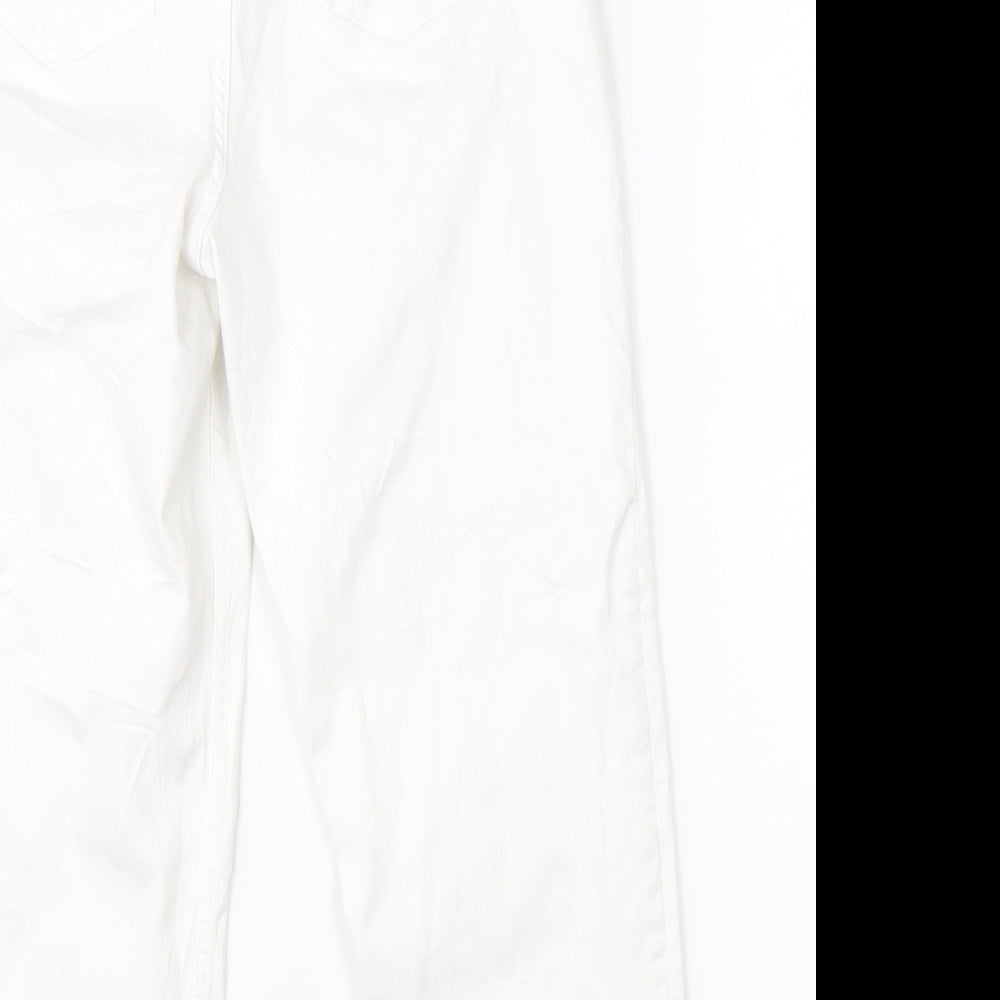 Marks & Spencer Womens White  Denim Straight Jeans Size 16 L21 in
