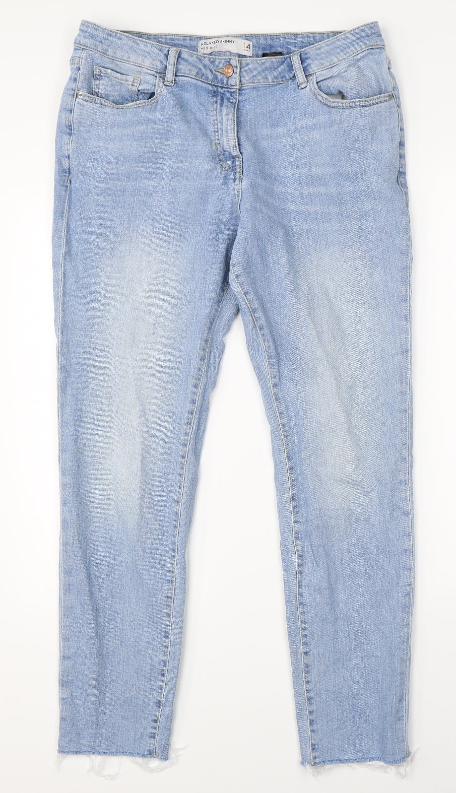 NEXT Womens Blue  Denim Skinny Jeans Size 14 L28 in