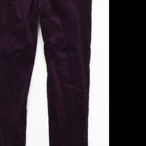 Marks & Spencer Womens Purple  Velvet Straight Jeans Size 14 L26 in