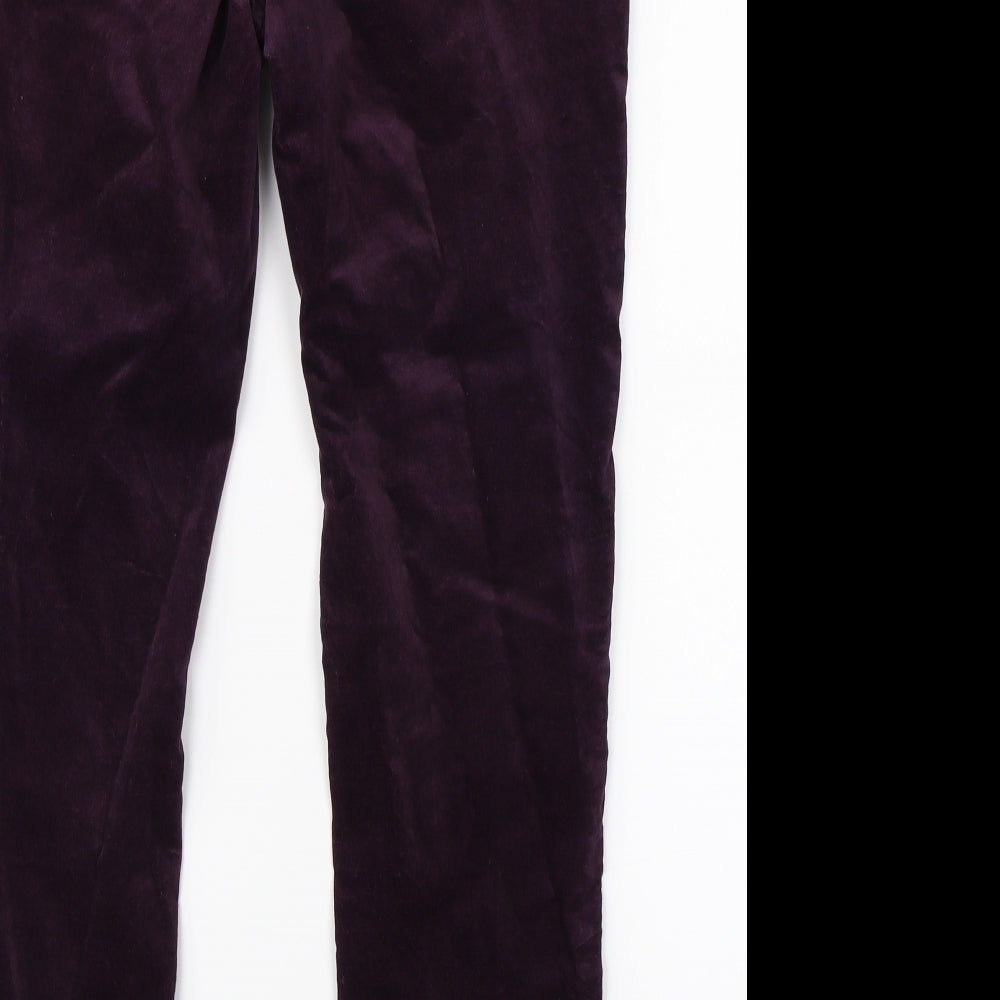 Marks & Spencer Womens Purple  Velvet Straight Jeans Size 14 L26 in