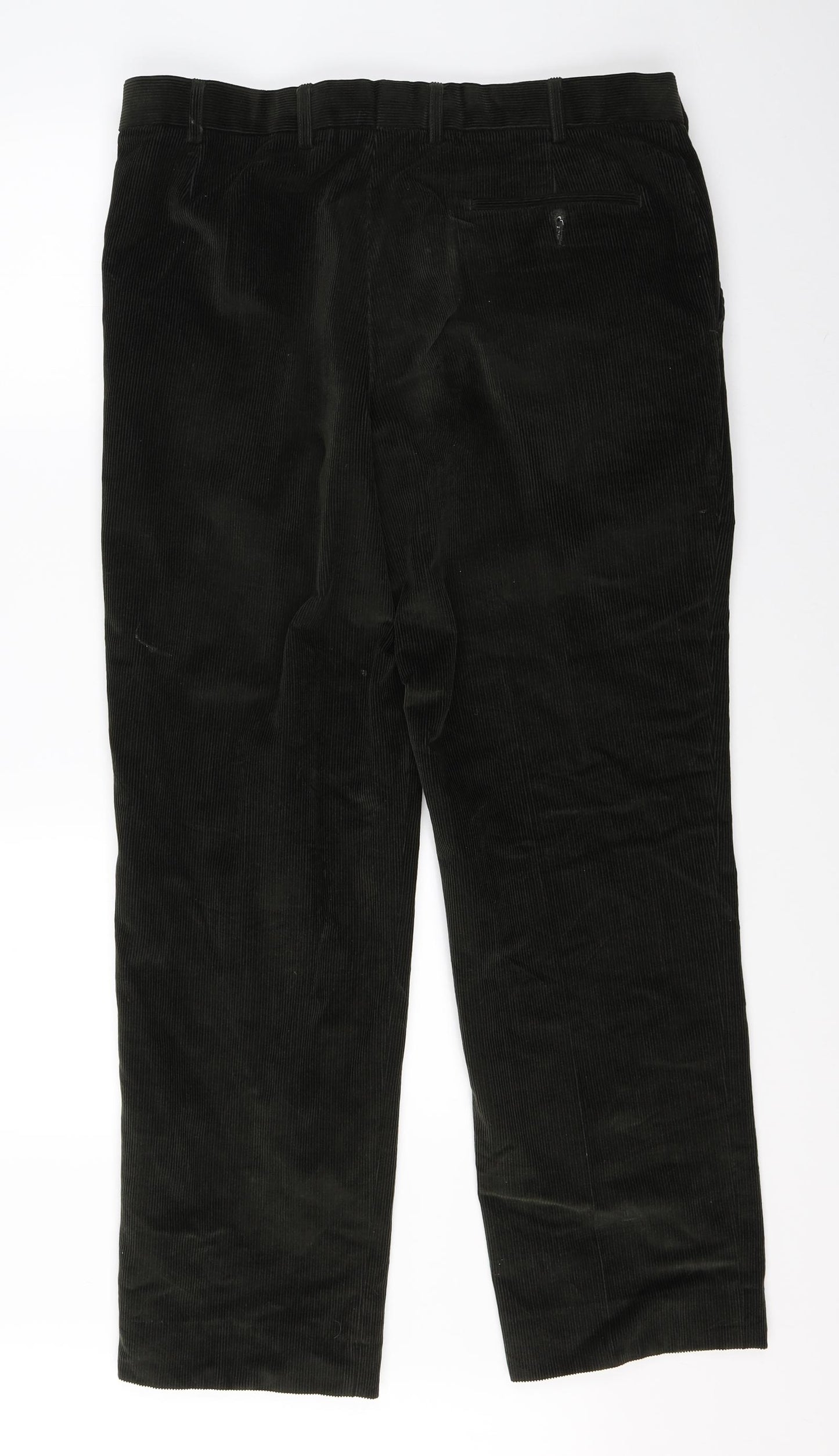 Marks & Spencer Mens Green  Corduroy Trousers  Size 36 L31 in