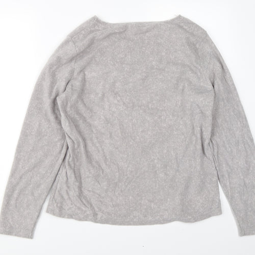 Preworn Womens Grey    Pyjama Top Size 14  - teddy bear christmas
