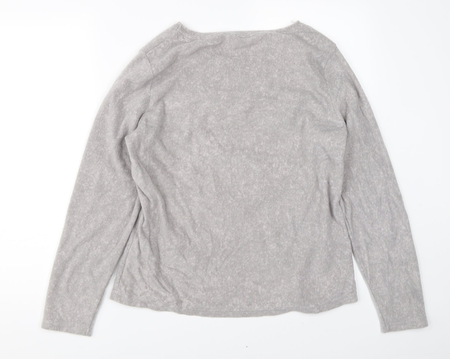 Preworn Womens Grey    Pyjama Top Size 14  - teddy bear christmas