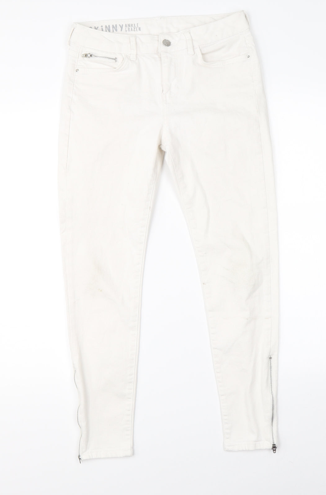 Marks & Spencer Womens White  Denim Skinny Jeans Size 12 L24 in