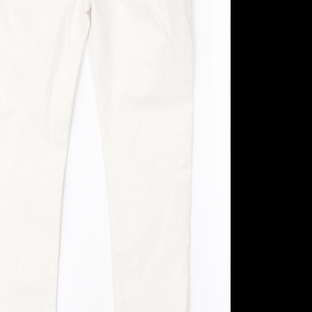 Marks & Spencer Womens White  Denim Skinny Jeans Size 12 L24 in