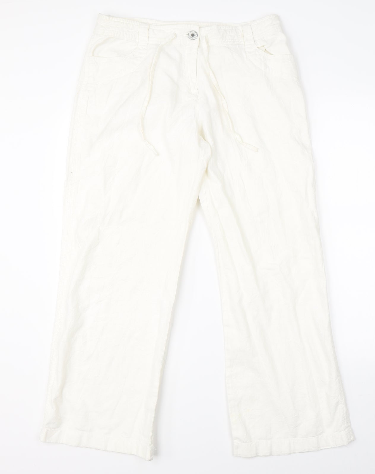 NEXT Womens White   Trousers  Size 14 L27 in