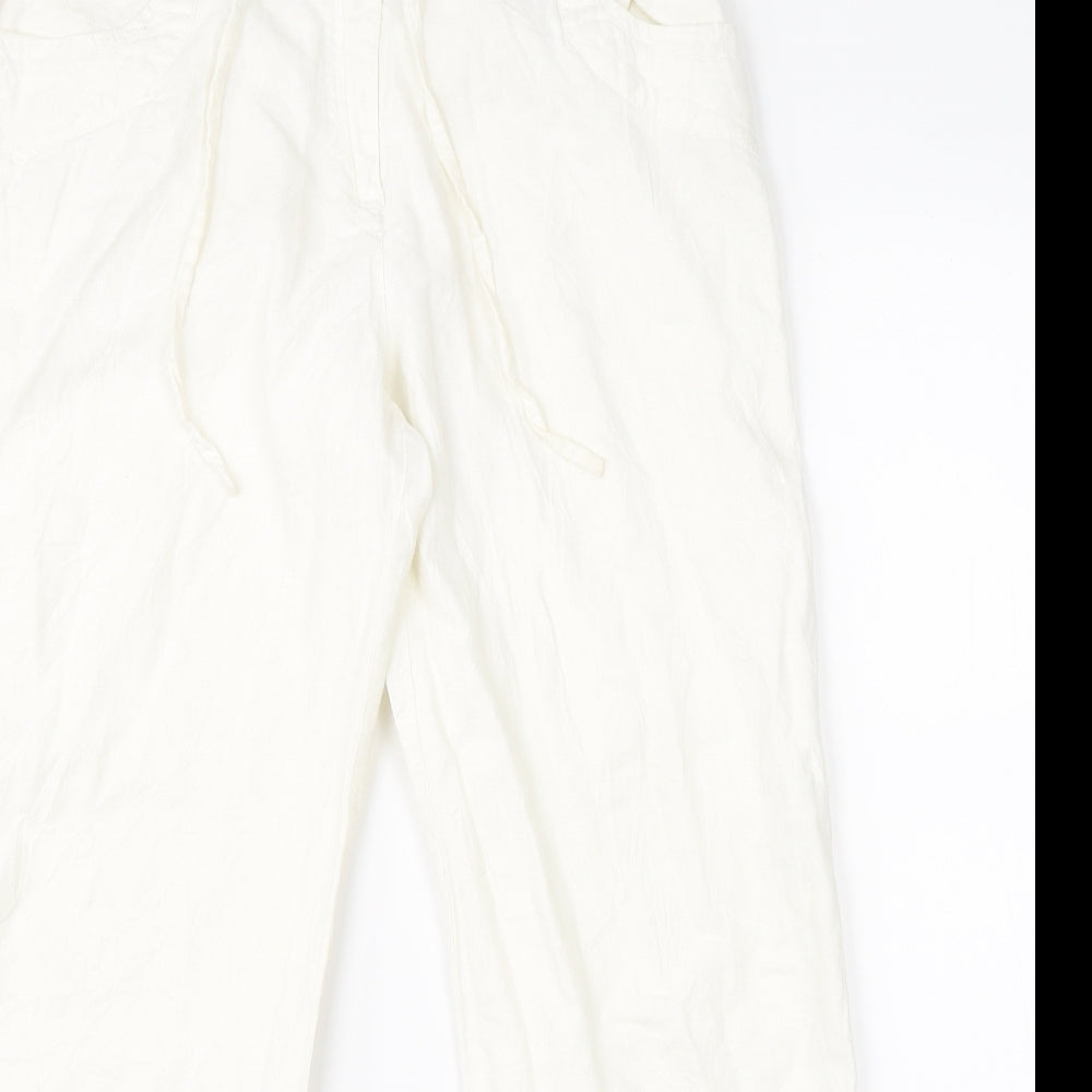 NEXT Womens White   Trousers  Size 14 L27 in