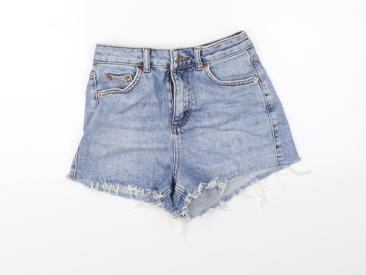 Topshop Womens Blue  Denim Mom Shorts Size 6