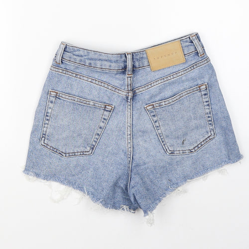 Topshop Womens Blue  Denim Mom Shorts Size 6