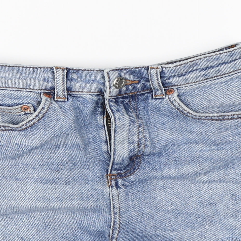 Topshop Womens Blue  Denim Mom Shorts Size 6