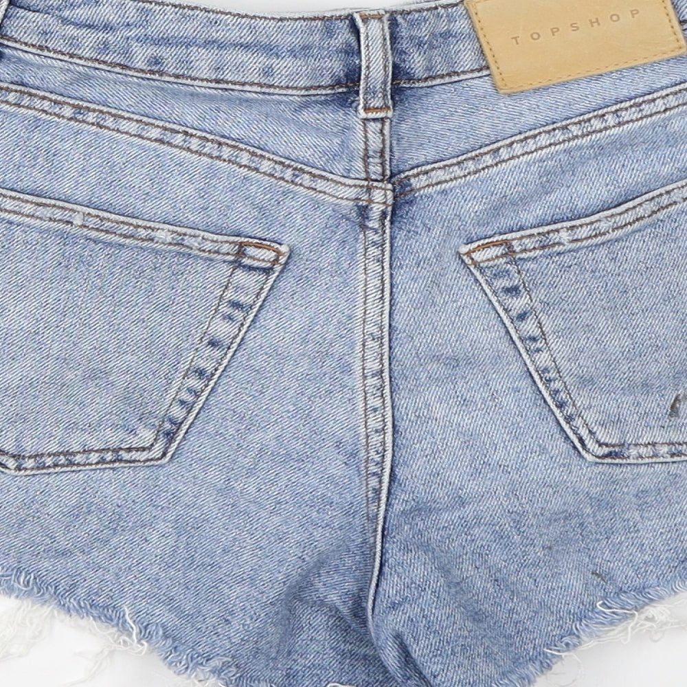 Topshop Womens Blue  Denim Mom Shorts Size 6