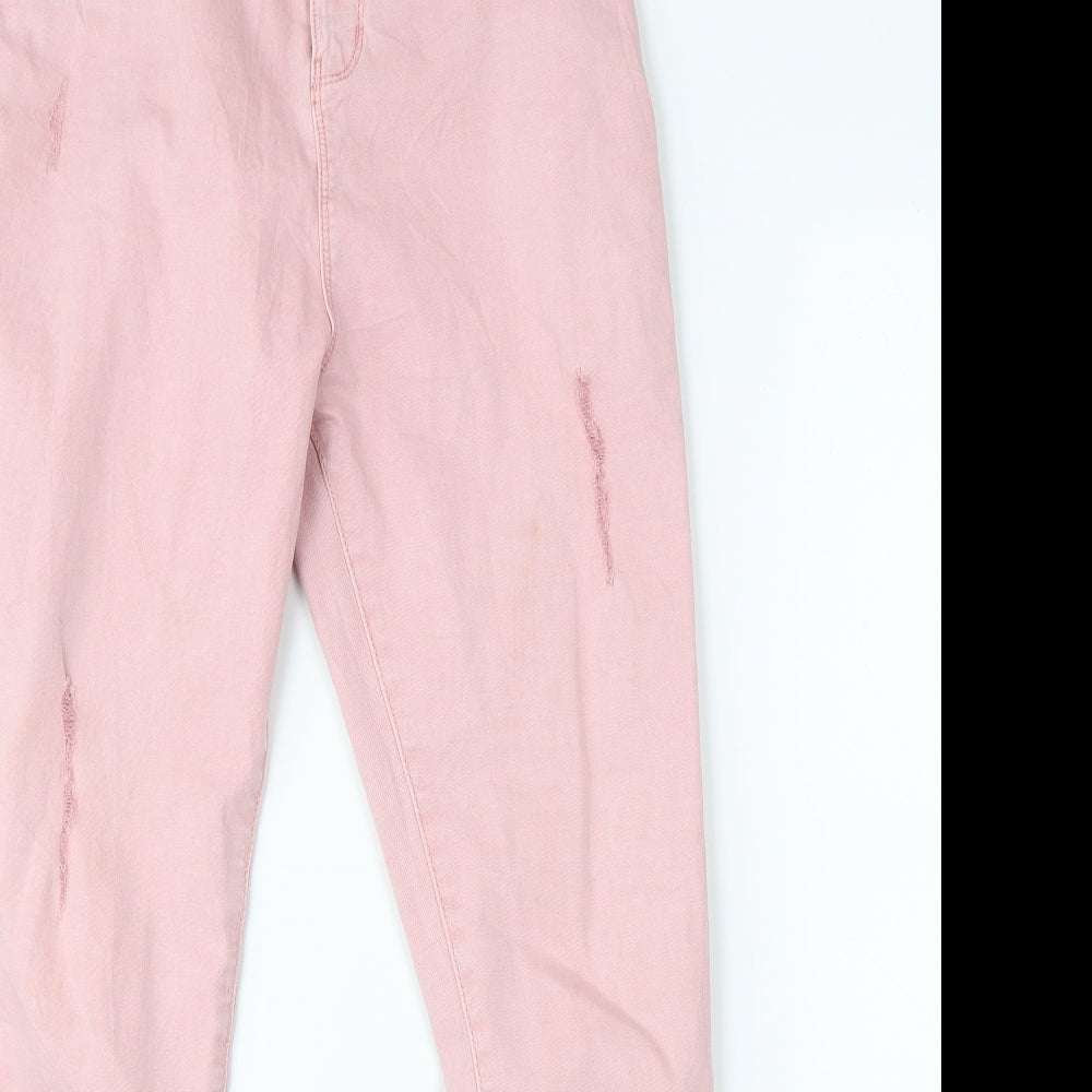 Preworn Girls Pink  Denim Skinny Jeans Size 14-15 Years
