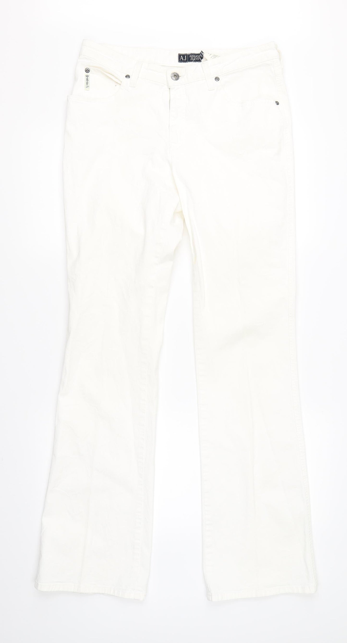 ARMANI Mens White  Denim Straight Jeans Size 32 L32 in