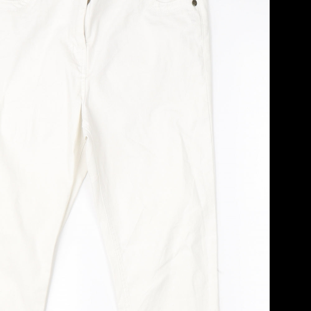 George Womens White  Denim Straight Jeans Size 14 L25 in