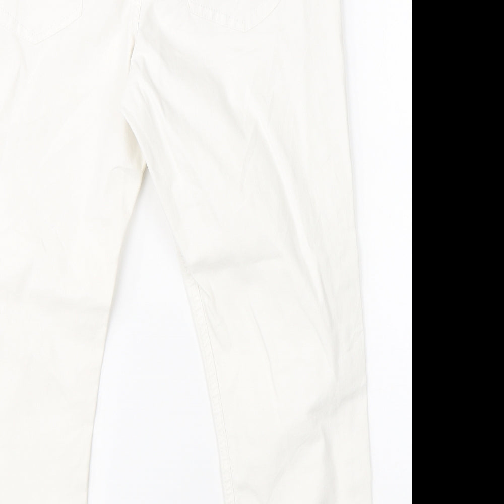 George Womens White  Denim Straight Jeans Size 14 L25 in