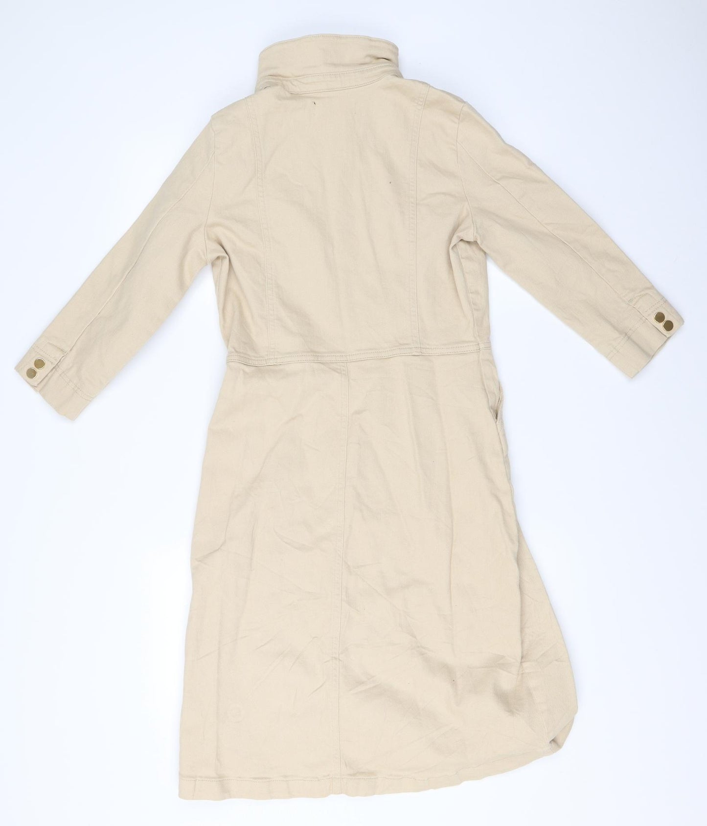 Sosandar Womens Beige  Denim Shirt Dress  Size 10
