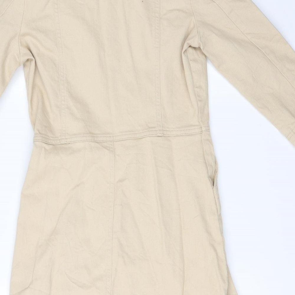 Sosandar Womens Beige  Denim Shirt Dress  Size 10