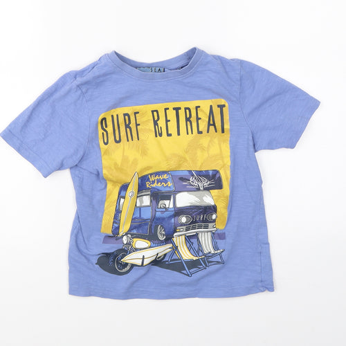 TU Boys Blue   Basic T-Shirt Size 7 Years  - beach