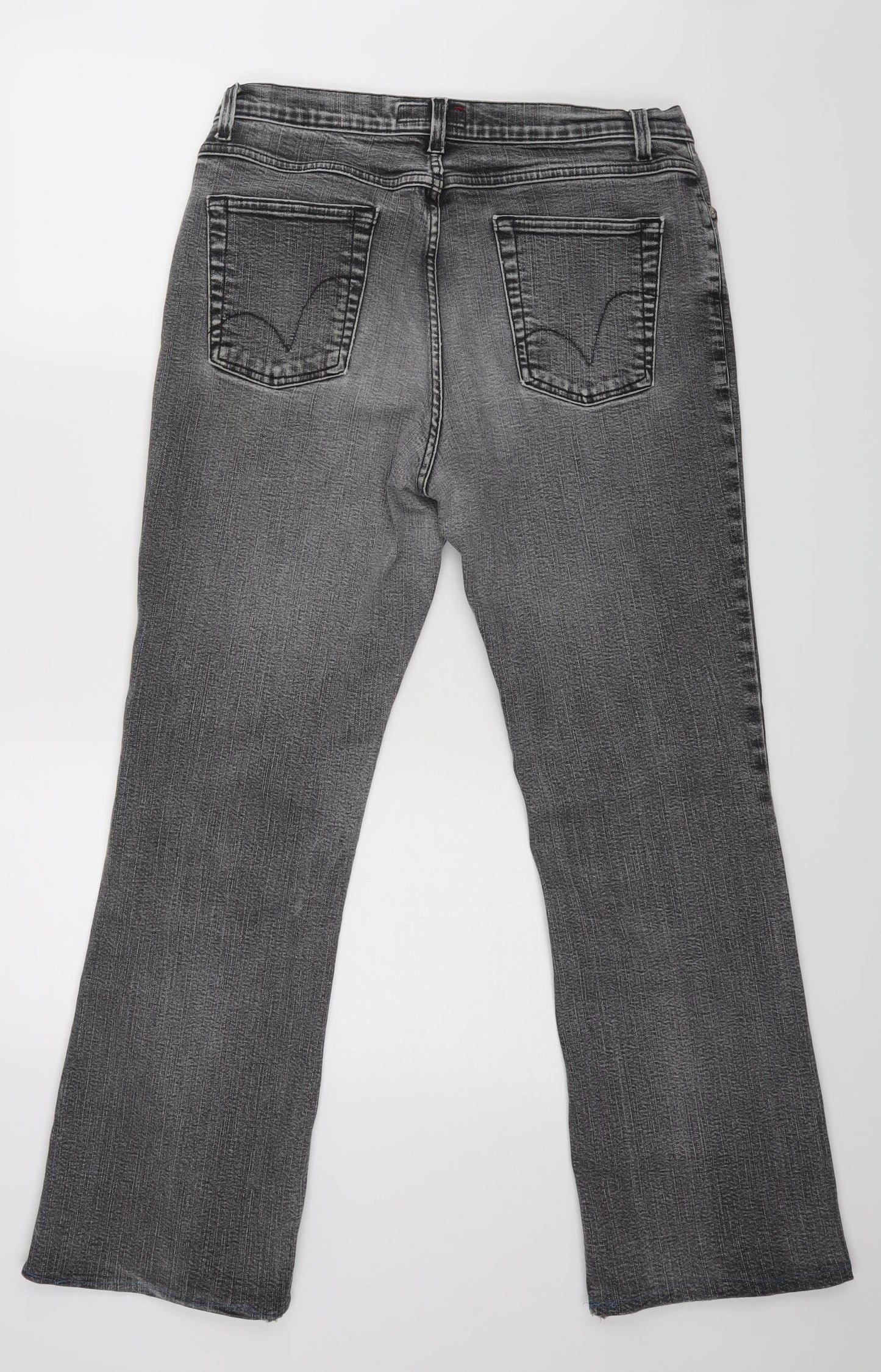 Per Una Stretch Womens Grey   Straight Jeans Size 18 L27 in