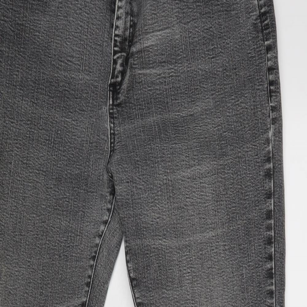 Per Una Stretch Womens Grey   Straight Jeans Size 18 L27 in