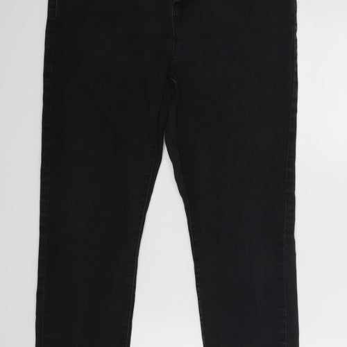 Denim & Co. Womens Black   Straight Jeans Size 12 L25 in
