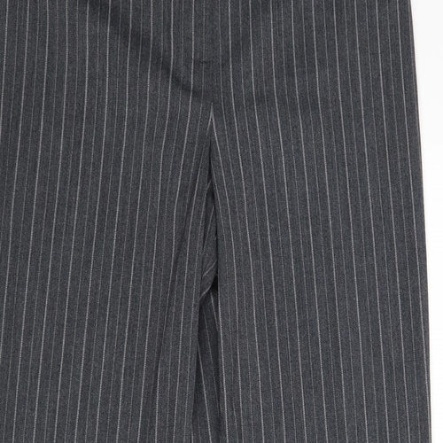 M&S Womens Grey Striped  Dress Pants Trousers Size 12 L26 in