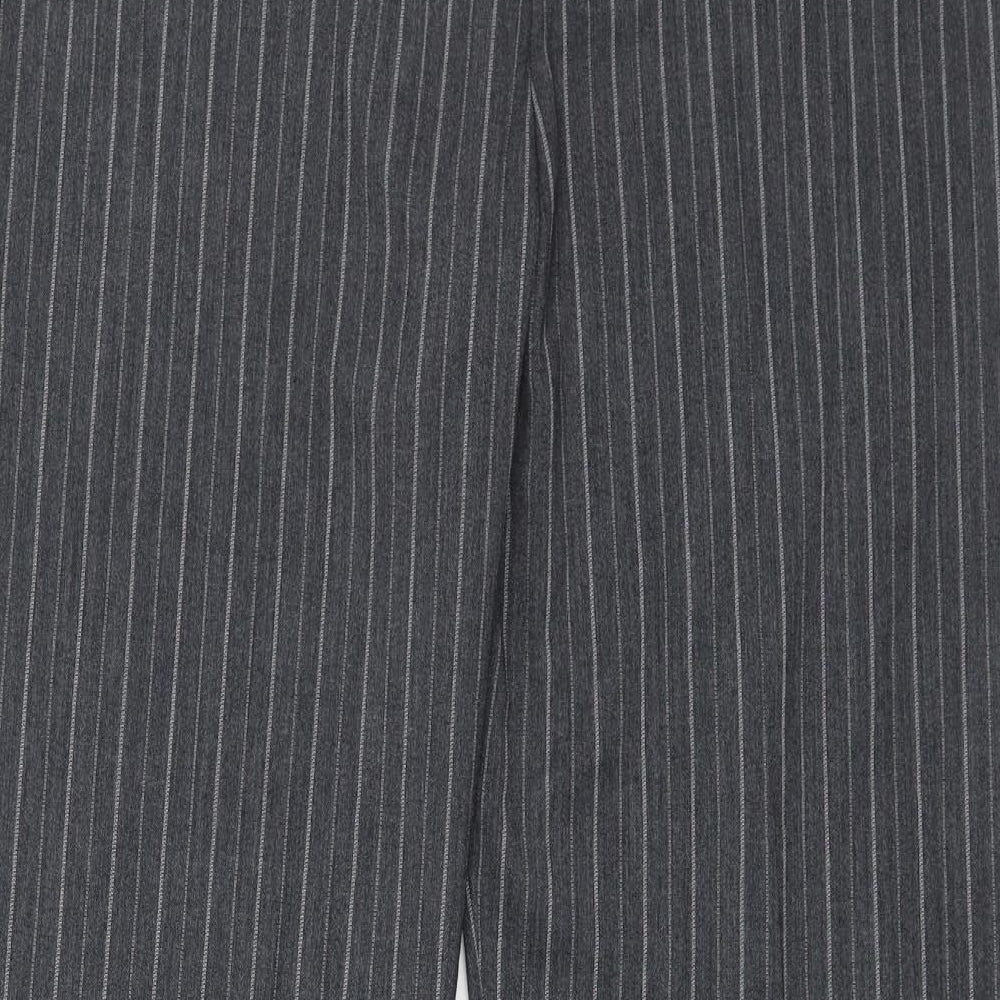 M&S Womens Grey Striped  Dress Pants Trousers Size 12 L26 in