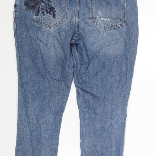 NEXT Womens Blue Floral  Straight Jeans Size 10 L27 in