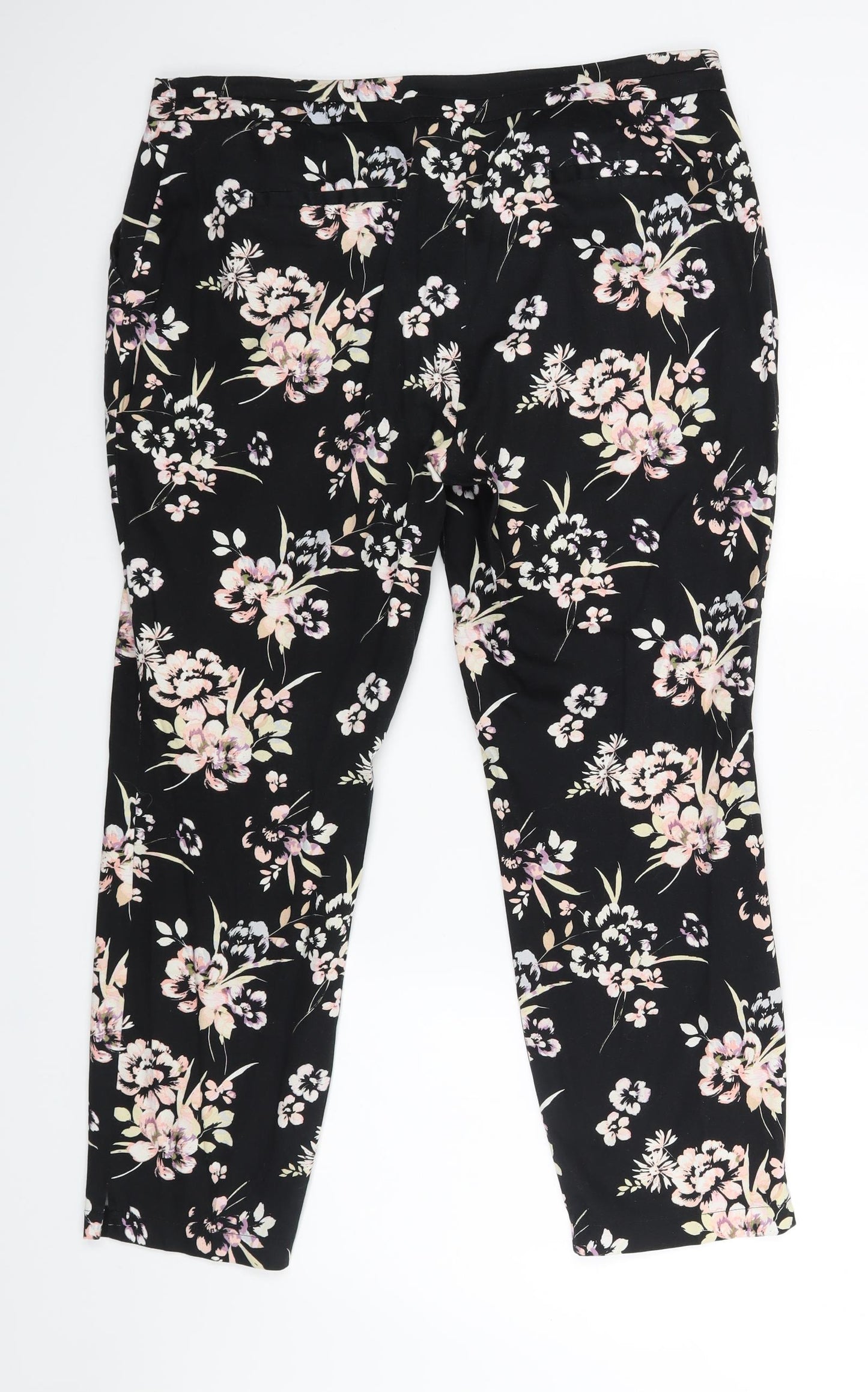 Atmosphere Womens Black Floral  Trousers  Size 14 L25 in