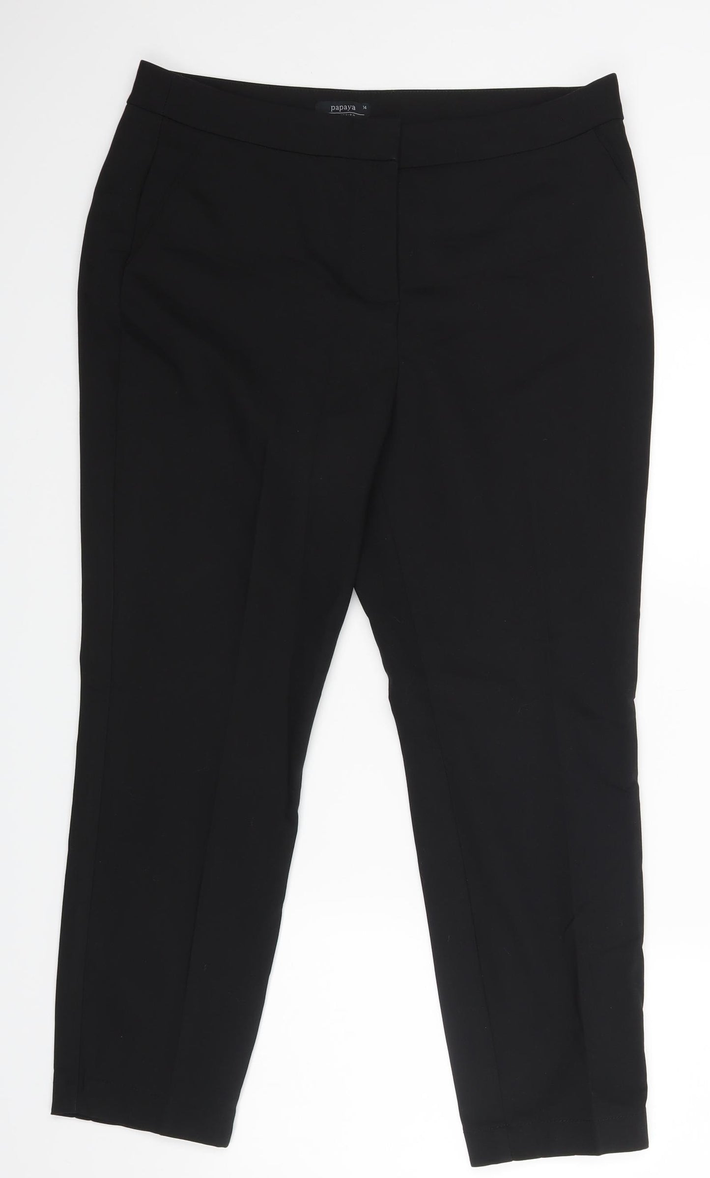 Papaya Womens Black   Dress Pants Trousers Size 14 L24 in