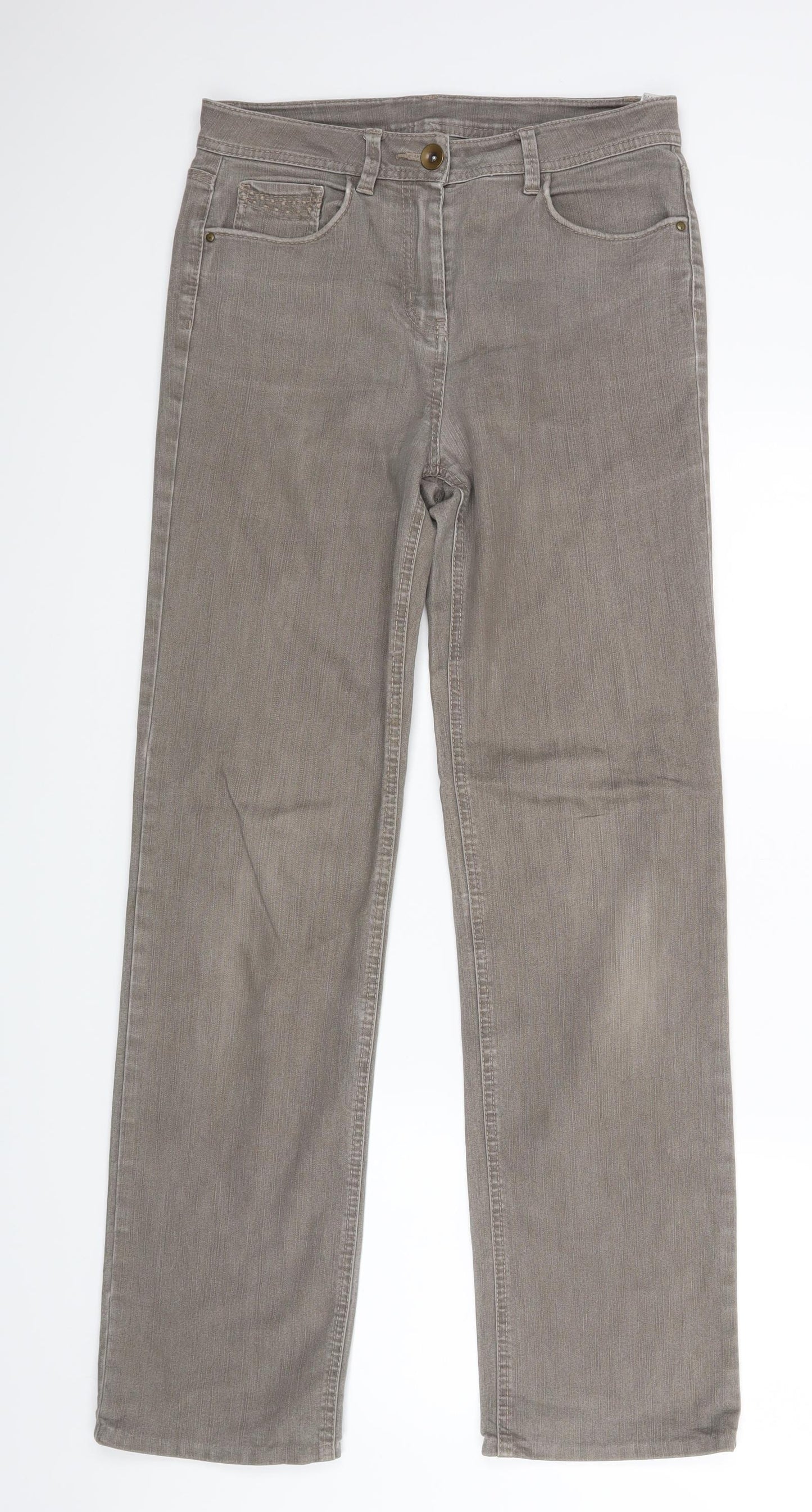 M&S Womens Brown  Rayon Straight Jeans Size 10 L30 in