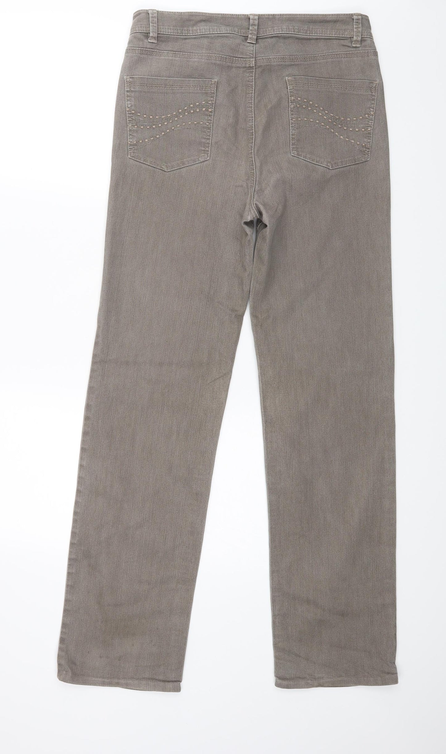 M&S Womens Brown  Rayon Straight Jeans Size 10 L30 in
