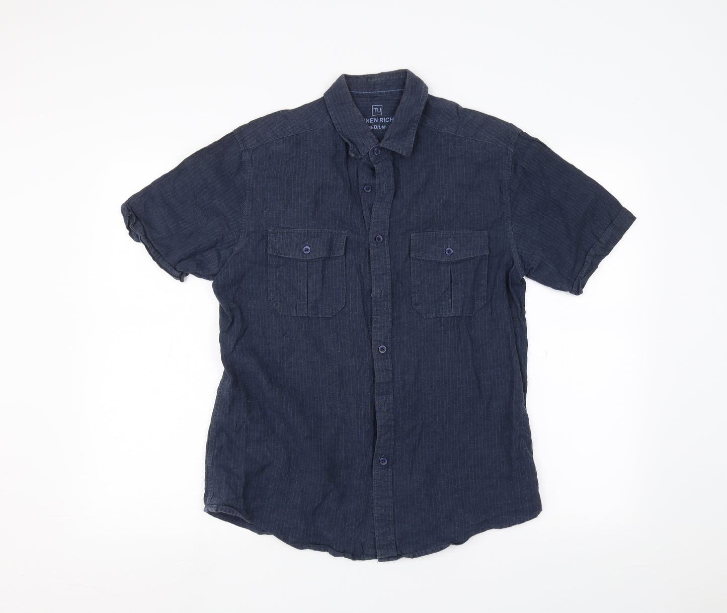 TU Mens Blue    Dress Shirt Size M